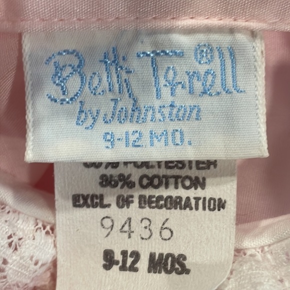 Vintage! Pink 3 piece overall, shirt & doll baby set, baby 9-12 months - Picture 8 of 12